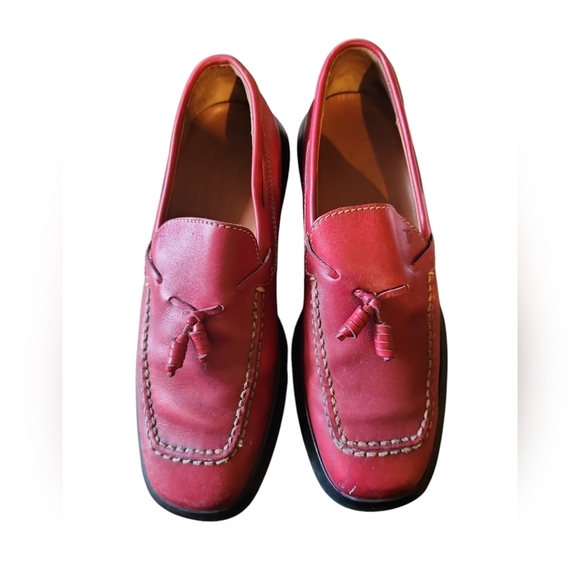 Tod's Red Tassel Loafers - Picture 1 of 10